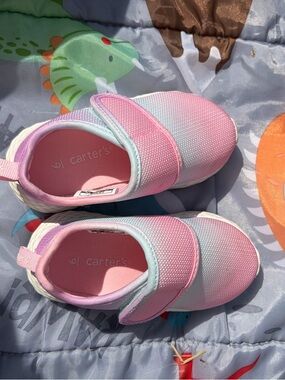 Carter's Pink-to-Teal Gradient Hook-and-Loop Kids Sneakers